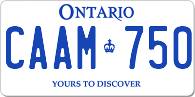 ON license plate CAAM750