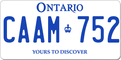 ON license plate CAAM752