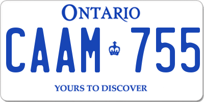 ON license plate CAAM755