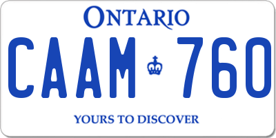 ON license plate CAAM760