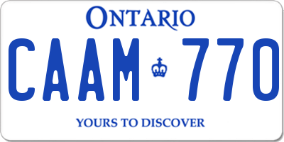 ON license plate CAAM770