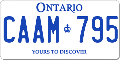 ON license plate CAAM795