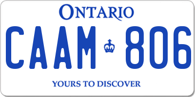 ON license plate CAAM806