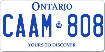 ON license plate CAAM808