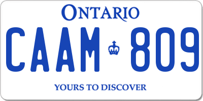 ON license plate CAAM809