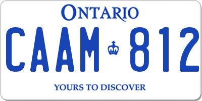 ON license plate CAAM812