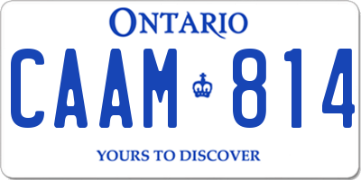 ON license plate CAAM814