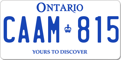 ON license plate CAAM815