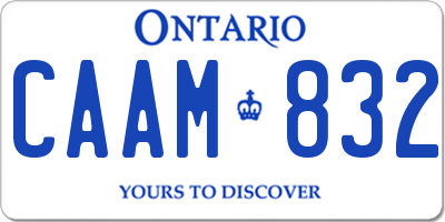 ON license plate CAAM832