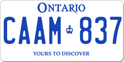 ON license plate CAAM837