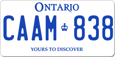 ON license plate CAAM838