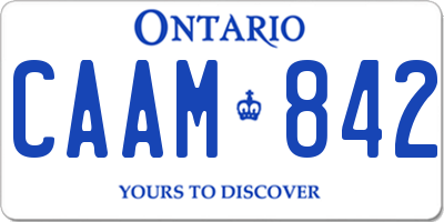 ON license plate CAAM842