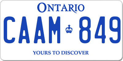 ON license plate CAAM849