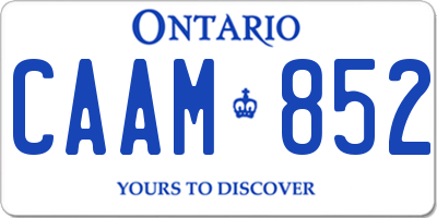 ON license plate CAAM852