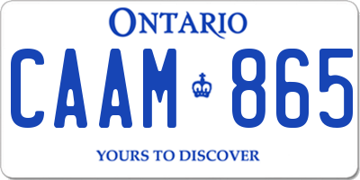 ON license plate CAAM865