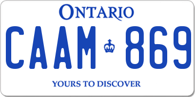 ON license plate CAAM869