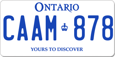 ON license plate CAAM878