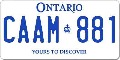 ON license plate CAAM881