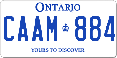 ON license plate CAAM884