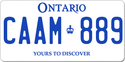 ON license plate CAAM889