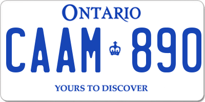 ON license plate CAAM890