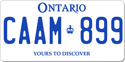 ON license plate CAAM899