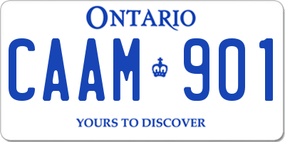 ON license plate CAAM901