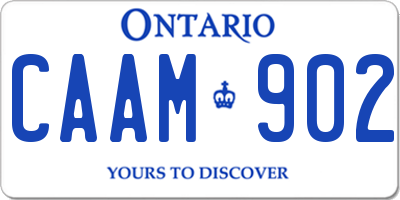 ON license plate CAAM902