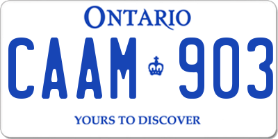 ON license plate CAAM903