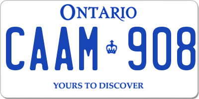 ON license plate CAAM908