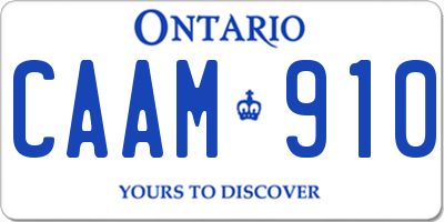 ON license plate CAAM910