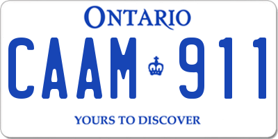 ON license plate CAAM911