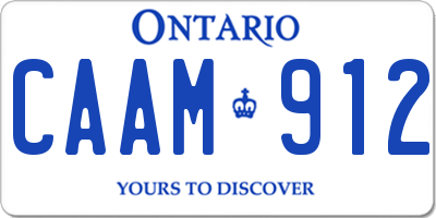 ON license plate CAAM912