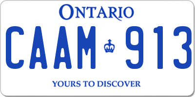 ON license plate CAAM913