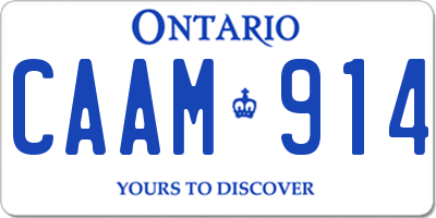 ON license plate CAAM914