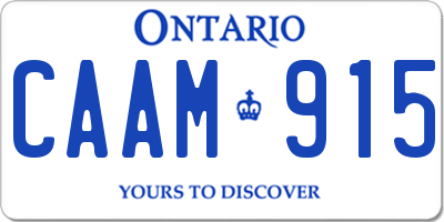 ON license plate CAAM915