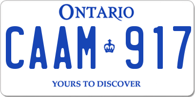 ON license plate CAAM917