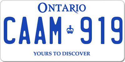 ON license plate CAAM919