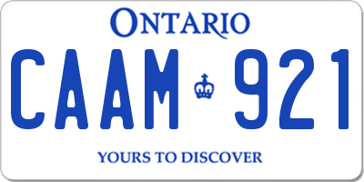 ON license plate CAAM921