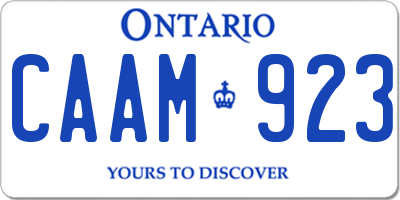 ON license plate CAAM923