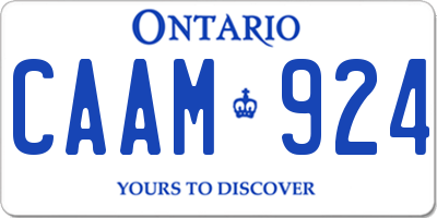 ON license plate CAAM924