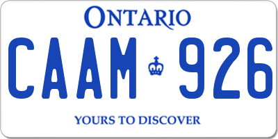 ON license plate CAAM926