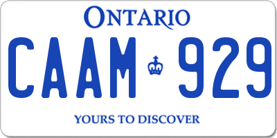 ON license plate CAAM929