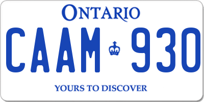 ON license plate CAAM930