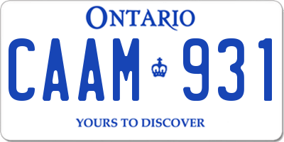 ON license plate CAAM931