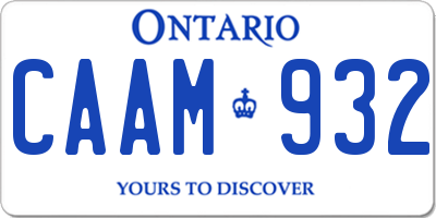 ON license plate CAAM932