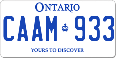 ON license plate CAAM933