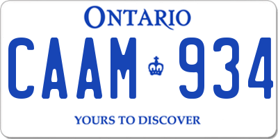 ON license plate CAAM934