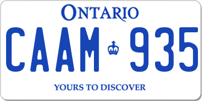 ON license plate CAAM935