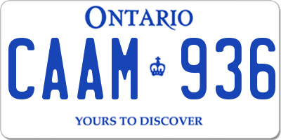 ON license plate CAAM936